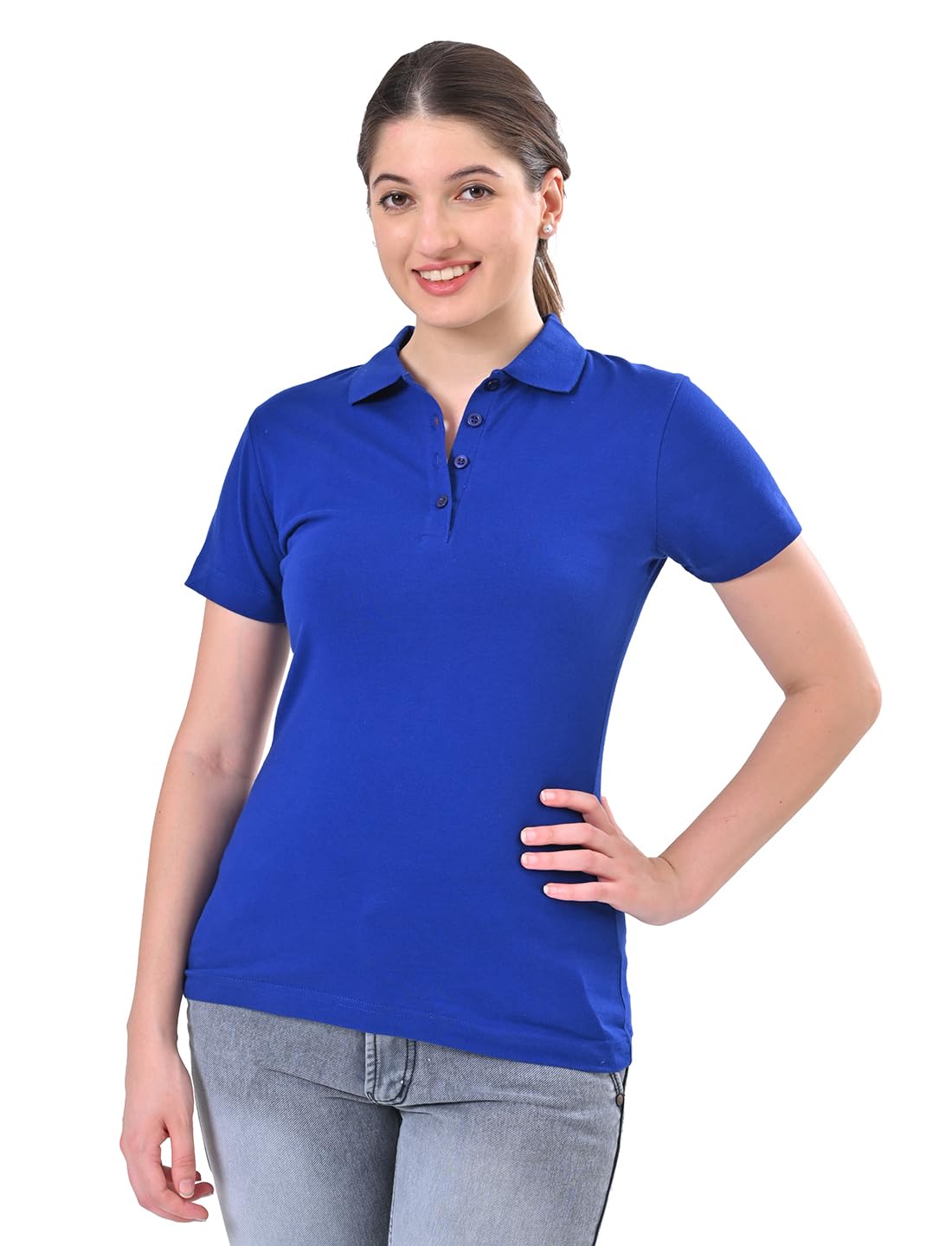 Women Regular Fit Half-Sleeve Collar T-Shirt for Womens