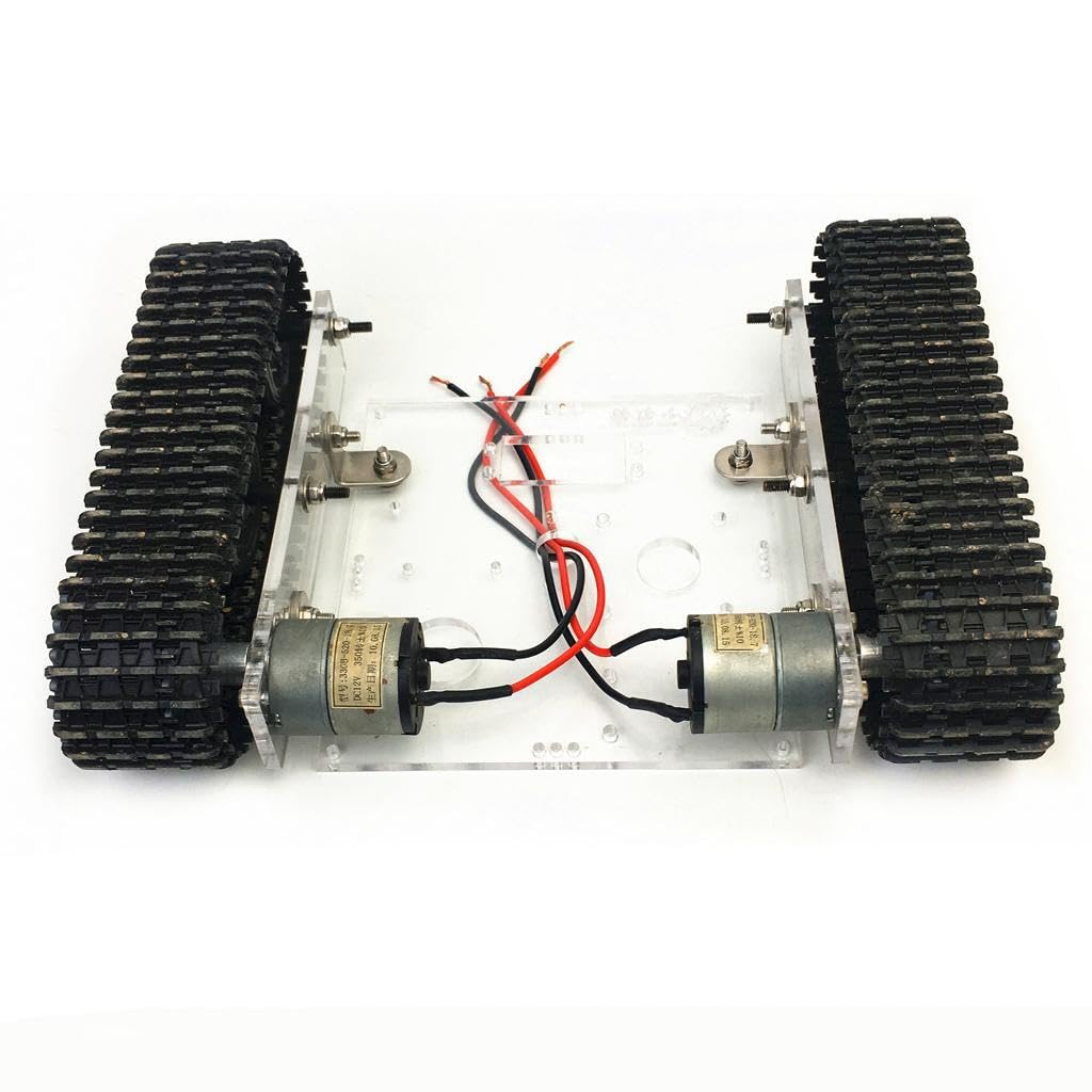 Tanque de Motor de Potencia, chasis de aleación, Kits de Robot para armar, Juguete científico de Oruga Robusta con Casco de Metal, 300 RPM/min a 12 V o Coche