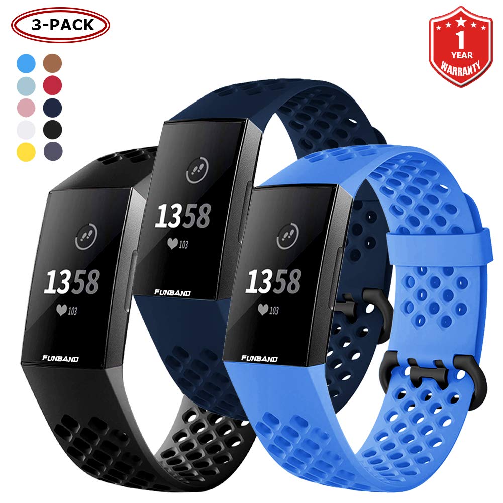 FunBand Fitbit Charge 3/Charge 4 Correa, Edición Especial Soft Silicona Deportes Recambio de Pulseras Ajustable Reemplazo Accesorios para Reloj Fitbit Charge 3/Charge 4 — view 14