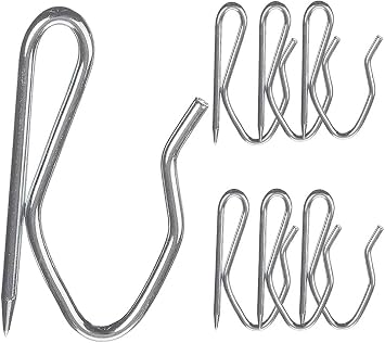SISI UK  50 Pack Pinch Pleat Metal Curtain Hooks Pins-On Drapery Hooks for Windows Curtains, Door Curtain and Shower Curtain