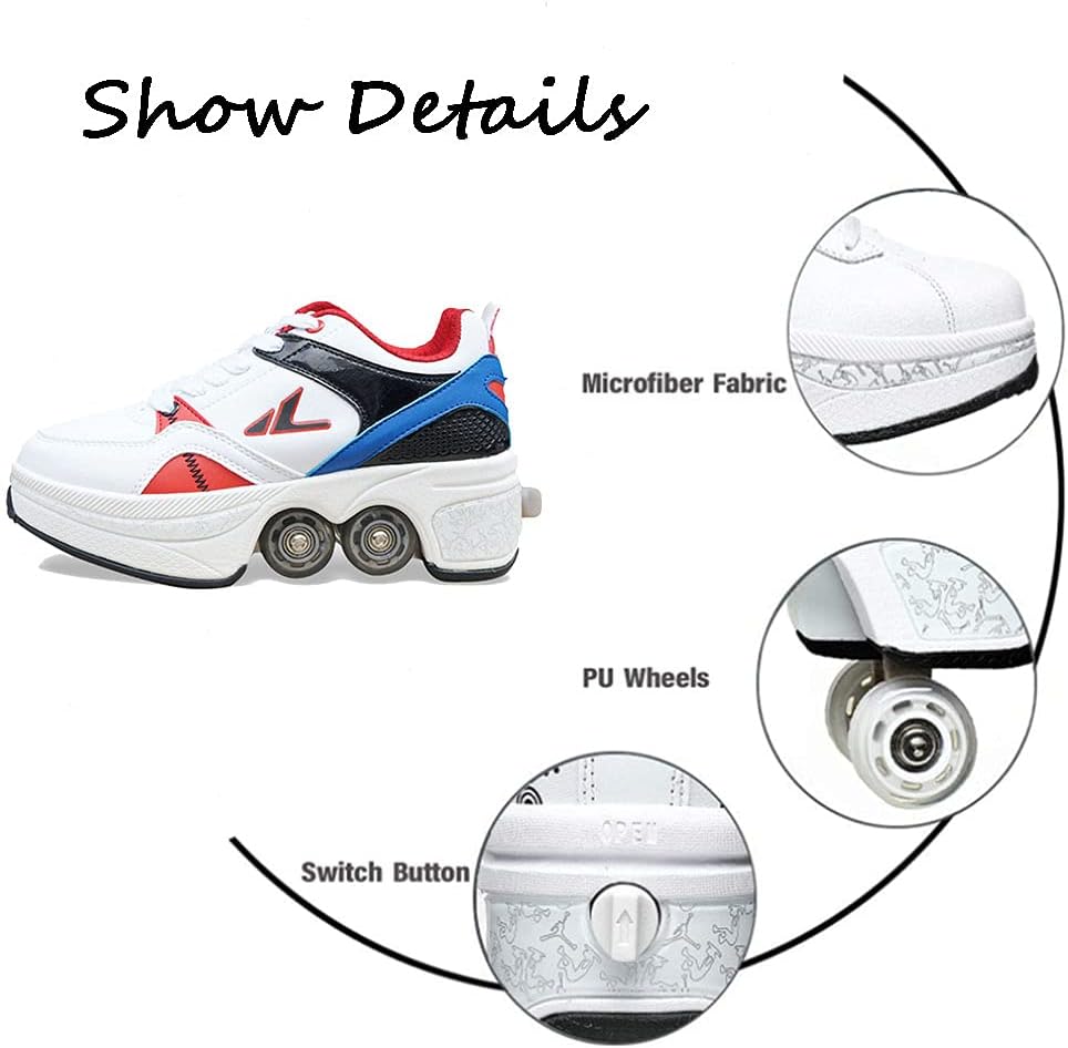 CHSSIH Roller Quad Adult,Adjustable Roller Skate,Rollerblading Quad Girl,Girl Roller Skate,Child Roller Skate,for Beginner Girls,Adjustable Size,Girl 4 Wheels Roller Skates,F-4US