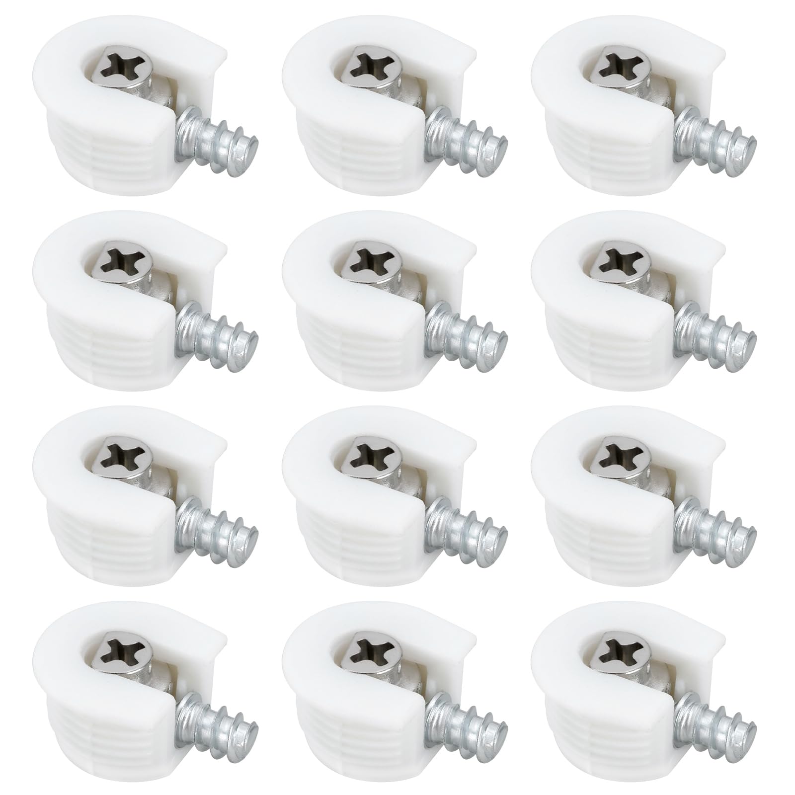 VGOL 50pcs 20mm Knock Down Cam Lock Three-in-one Cam Lock Furniture Fastener for Flat Pack Furniture and Kitchen Cabinets White