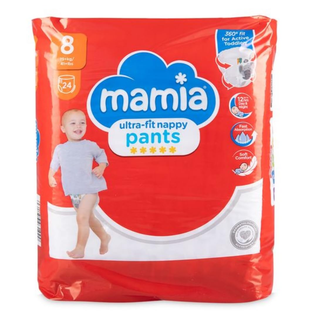 Bizzal Mamia Ultra-fit Nappy Pants, Size 8, 24 Pack