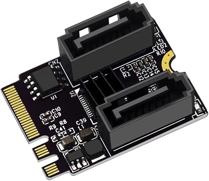 X1 M.2 A + E مفتاح إلى SATA 3.0 محول، 2 منفذ -JMB582، واي فاي CNVio ميناء، PCIE 3.0، M.2 2230، لا سائق المطلوبة، لنظام التشغيل Windows Linux NAS PVE EXSI 3.5 "2.5" الأقراص الصلبة SSD