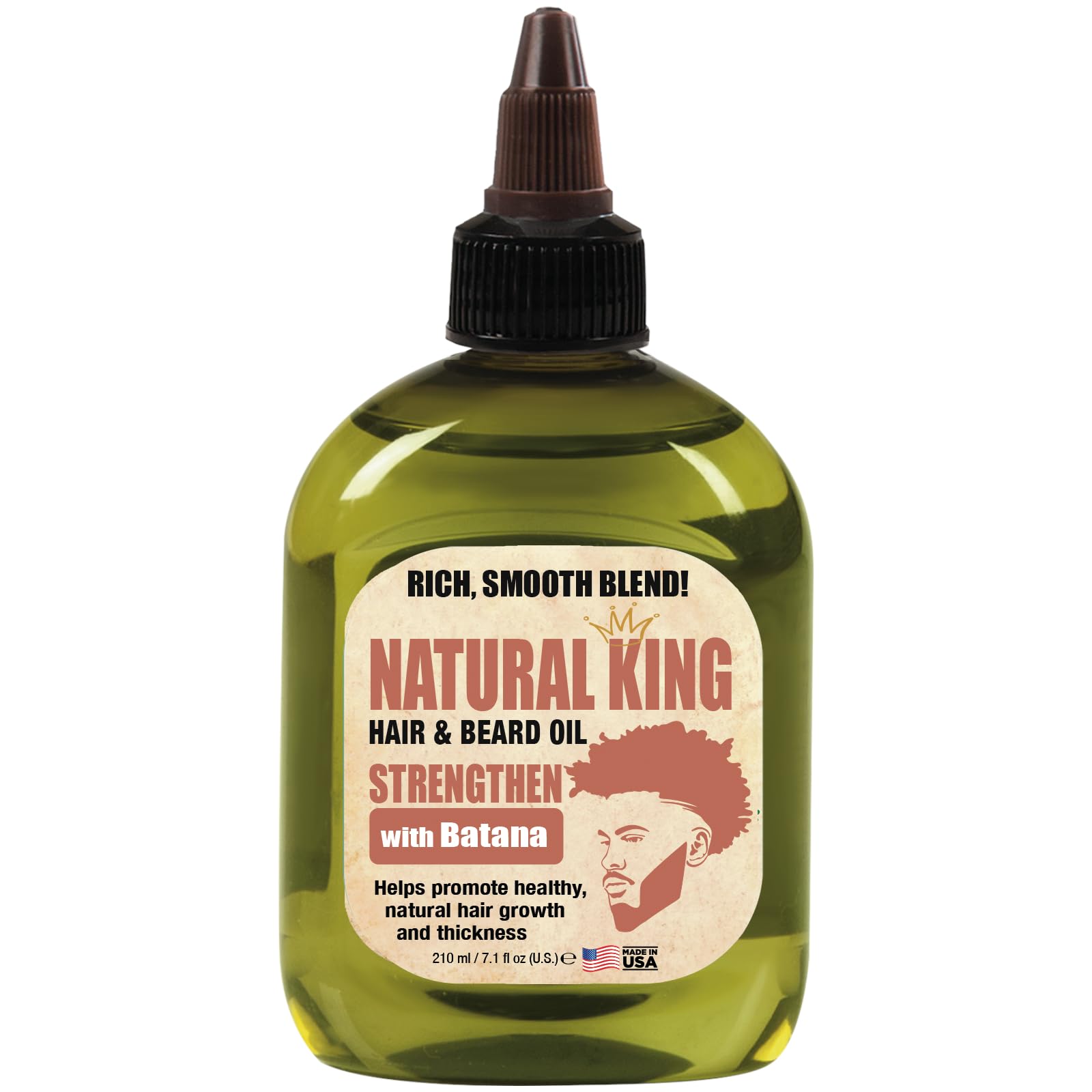 SFC Natural King Strengthen Hair & Beard Oil with Batana Oil 7.1 oz. - Strengthenening Batana Oil for Beard Growth and Hair Growth, Hair and Beard growth Oil for Men
