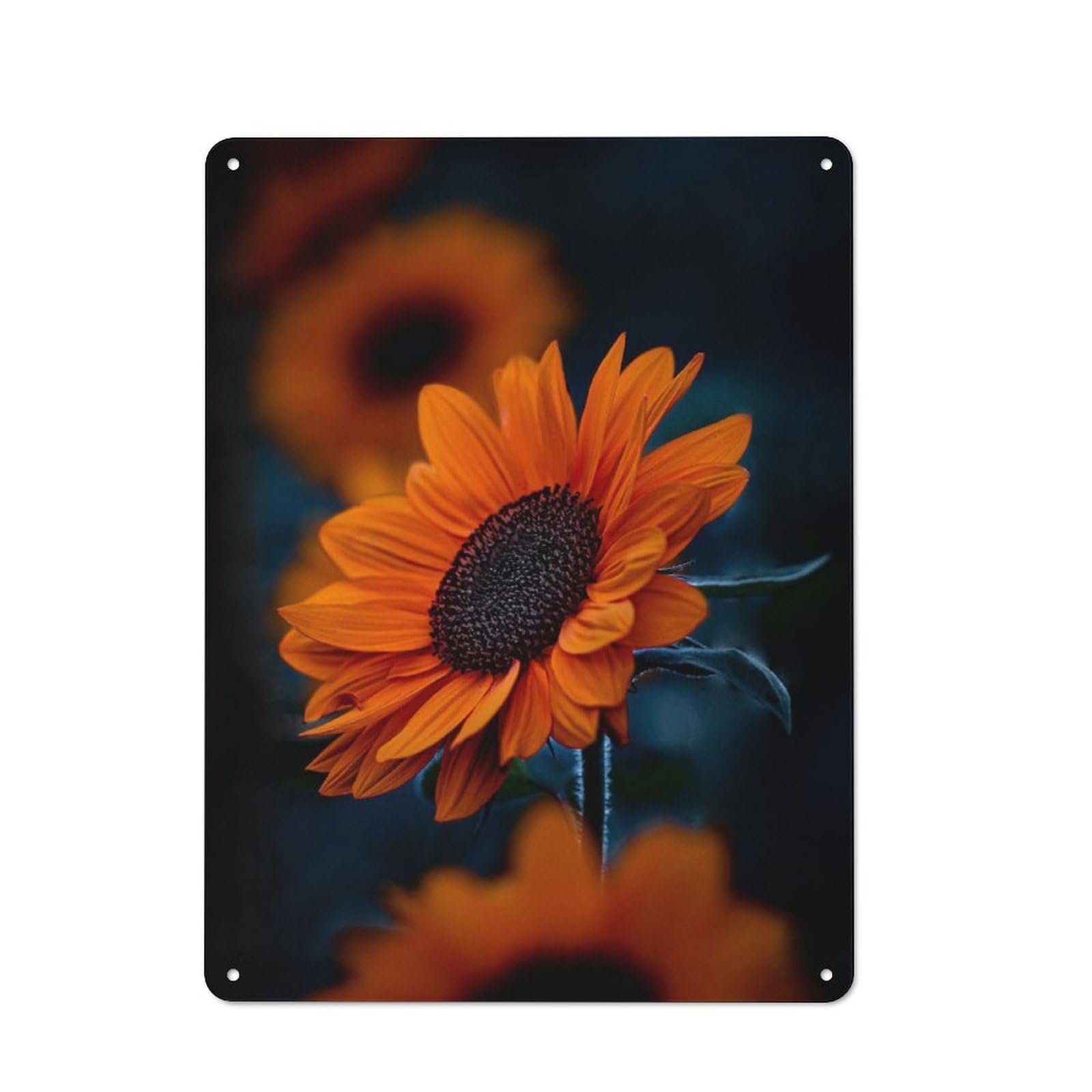 Junmoney Golden Sunflower Tin Sign 40X30cm For Workshop Wall, Rustic Wall Decor, Suited To Workshop Decor Fans