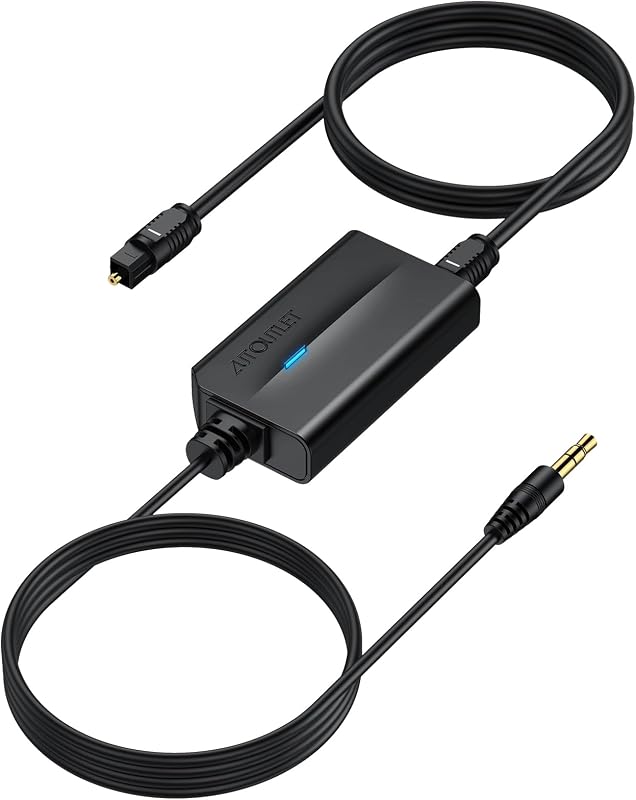 AUTOUTLET DAC Konverter 192kHz Digitális Analóg Audio Átalakító SPDIF Toslink 3.5mm Jack Kábellel TV Fejhallgató Gaming