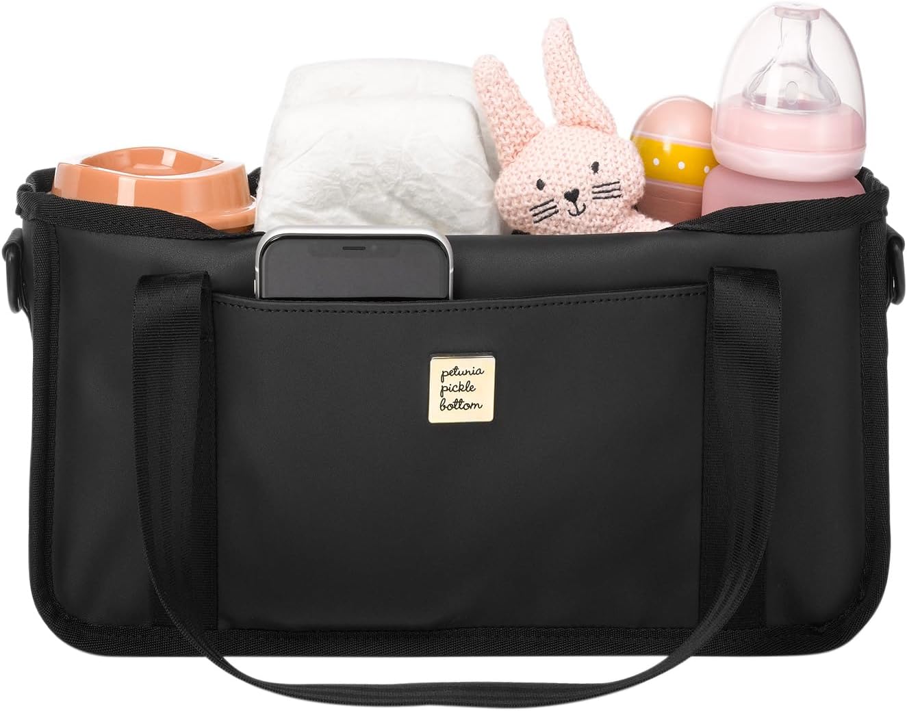 Petunia Pickle Bottom Wander Stroller Caddy, Perfect for Organization, Multiple Carry Positions, Fits Most Strollers, Black