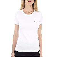 Calvin Klein Donna T-shirt Maniche Corte Ck Embroidery Scollo Rotondo