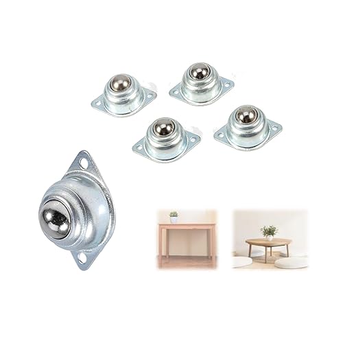 5 unidades de rodillos de transferencia de bolas de acero al carbono, unidad de transferencia de bolas redondas, ruedas universales para