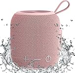 Bluetooth Speaker Portable Bluetooth 5.0 Dual Pairing Wireless Speakers Mini,360 HD Surround Sound & Rich Stereo Bass,IPX7 Waterproof for Travel,Pool and Outdoor(Pink)