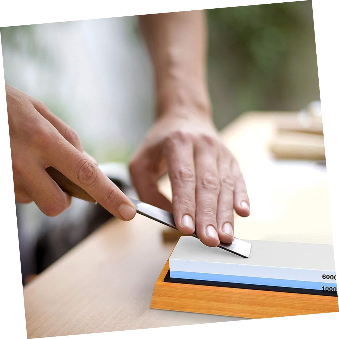 Household Double-sided Sharpening Stone Kit Grit with Anti-skid Base for Kitchen Knives Scissors and Multi-purpose Cutters Compact Tool for Home and Outdoor Use