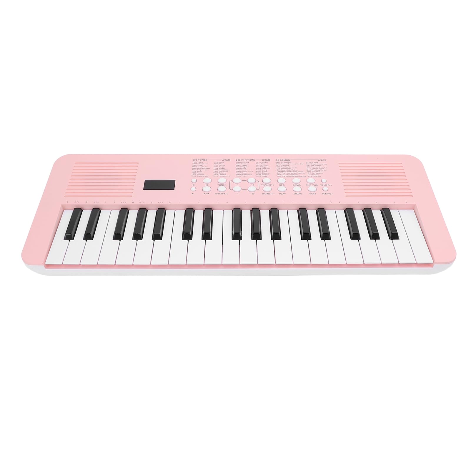 Walfront Tastiera Elettronica a 37 Tasti, Materiale Plastico, 200 Opzioni Audio, Design Portatile per Musicisti e Principianti (PINK)