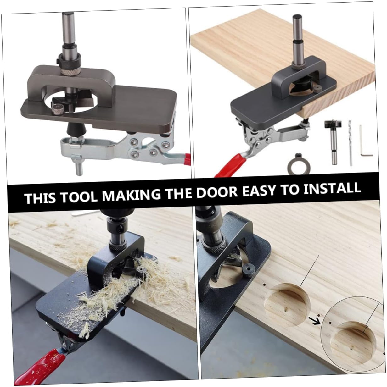 ARTIBETTER 1set Hinge Drilling Positioner Tool Woodworking for Cabinet Door Installation and Easy to Use Hinge Hole Opener