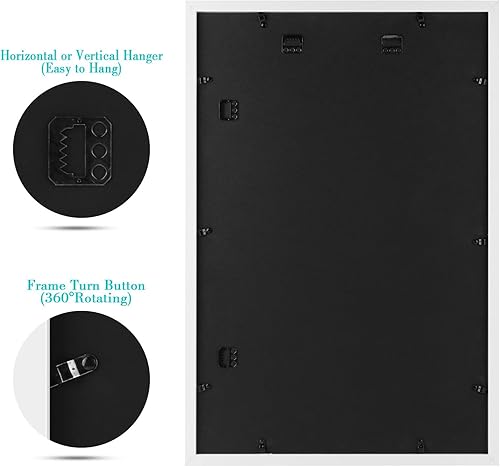 Vista 477 de Frametory, Portarretratos negro de 16 x 20 pulgadas, para fotos de 11 x 14 pulgadas con paspartú, molduras anchas (16 x 20 pulgadas, negro)