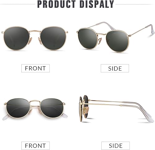 Miniatura 6 de GIFIORE Gafas de sol redondas pequeñas polarizadas para mujeres y hombres, clásicas retro vintage UV400
