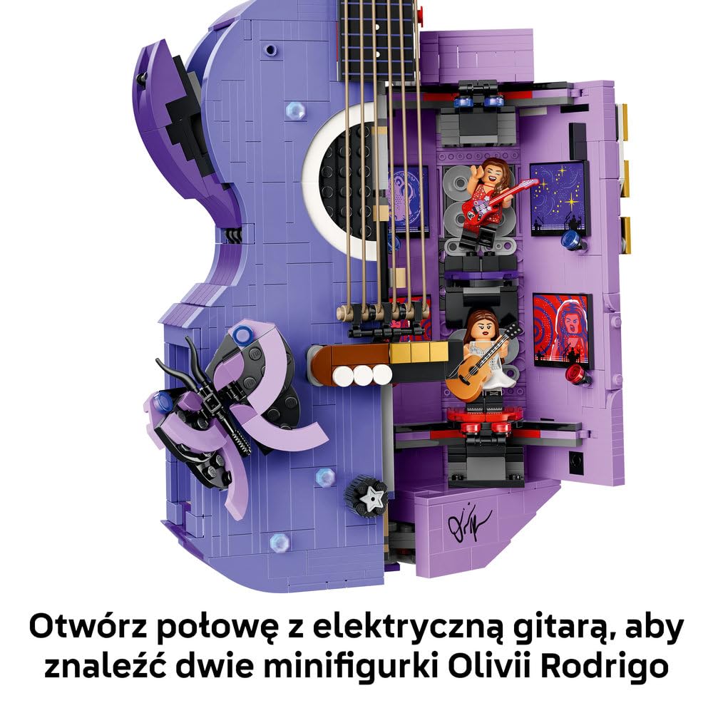 LEGO Editions Podwójna gitara Olivii Rodrigo 43031 | Muzyczna dekoracja, zestaw klocków dla dzieci, prezent dla fana muzyki pop, dla dziewczynek i chłopców 14+, 1228 elementów