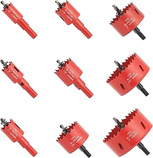 Bi-Metal Hole Saw Kit - 9 Pcs General Purpose Hole Saw Drill Bits, Sizes 3/4