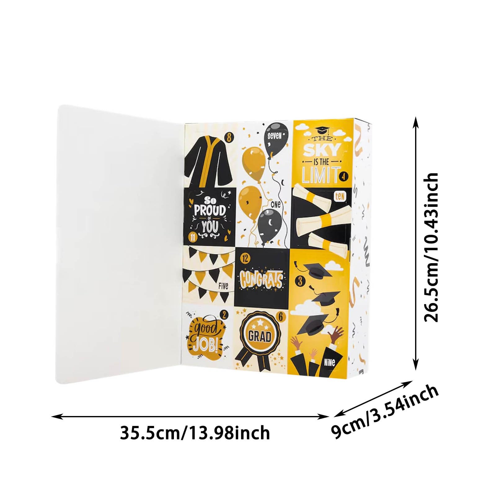 Graduation Countdown Gift Box,12-Days Fillable Surprise Paper Gift Packaging Boxes,Empty DIY Graduation Present Calendar Boxes for Graduates,Gifts Not Included (2) — view 6
