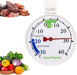 PAVIKE 冷凍庫 温度計 温度計 冷蔵庫用 食品用低温計 -30℃~40℃ 吸盤付き(取り外し可能) 小型 簡単便利 自動感知物理測定 サーモグラフモニター キッチン家庭用