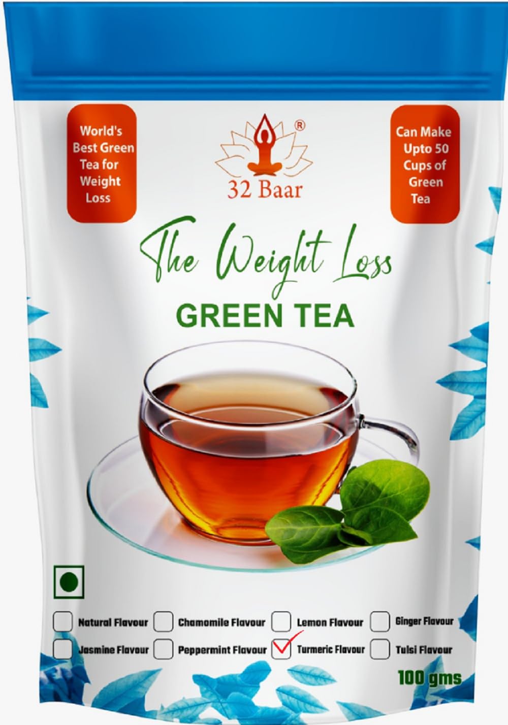 32 Baar ORGANIC GREEN TEA (Turmeric) (B0CPD33DM9) Amazon Price History, Amazon Price Tracker