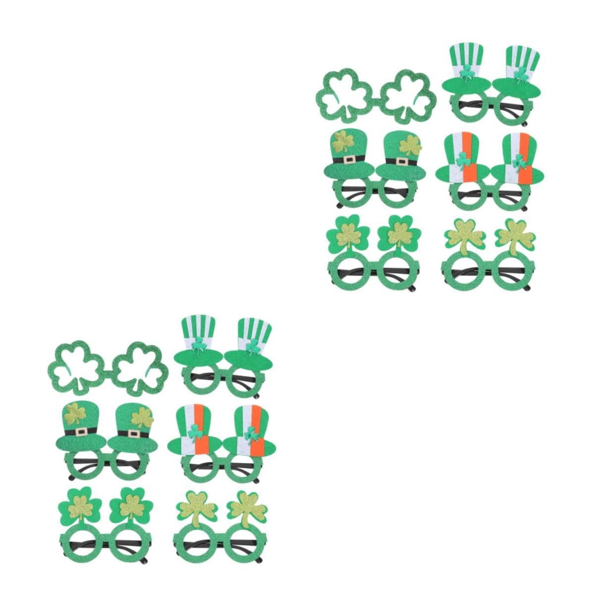 MAGICLULU 2 Sätze Kleebrille Lustige Verkleidungsbrille St. Patricks Day Partybrille Sonnenbrille Zum St. Patricks Day St. Patricks Day Kostümzubehör Schnapsgläser Plastik Green 6 Paare * 2