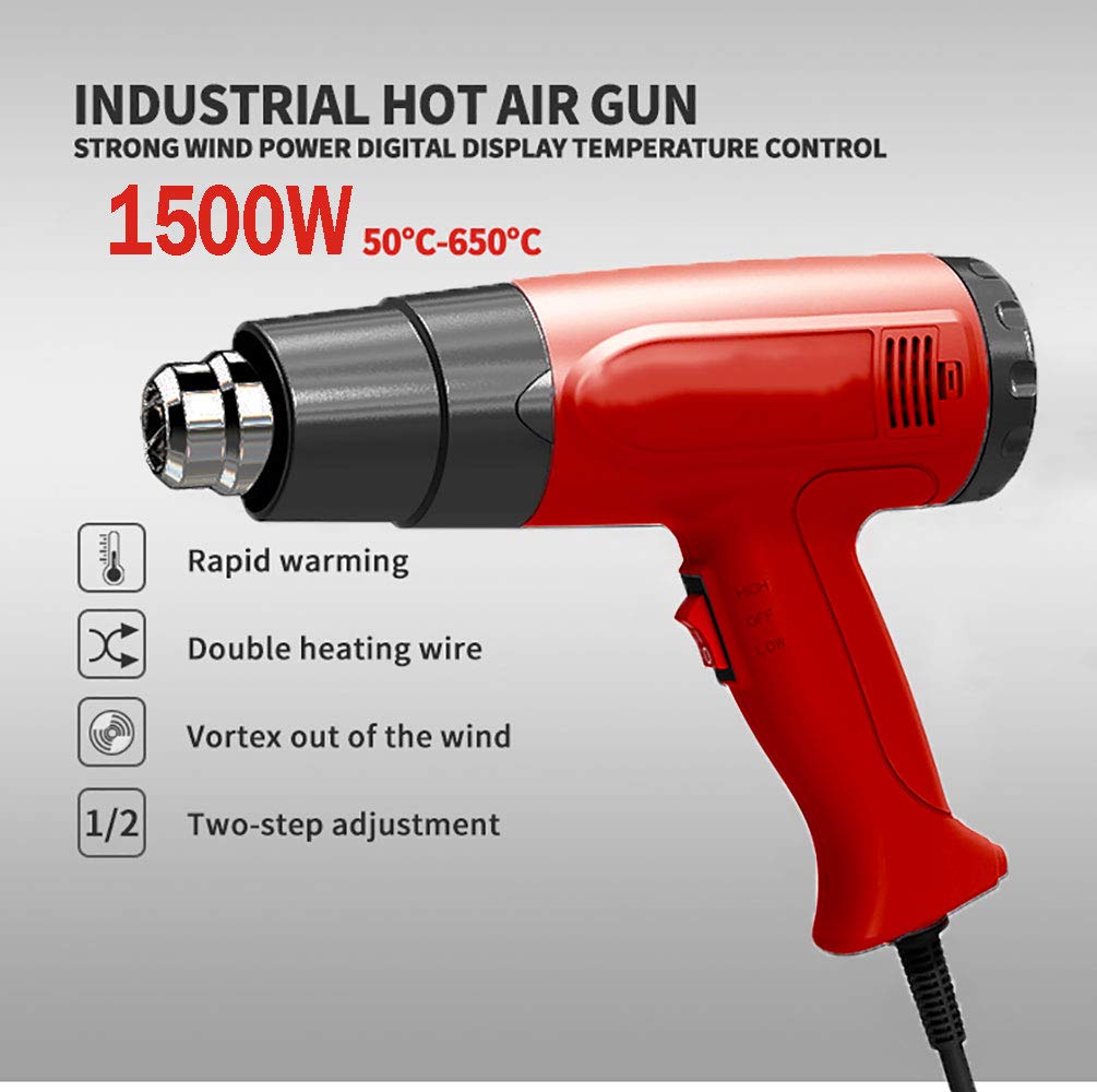 Mawson HG1524 220V 1500W Electronic Heat Gun Hot Air Gun Wine Cap Sealing Machine Gun Air Blower Rework Repair(Colour May Vary) — Amazon image 2