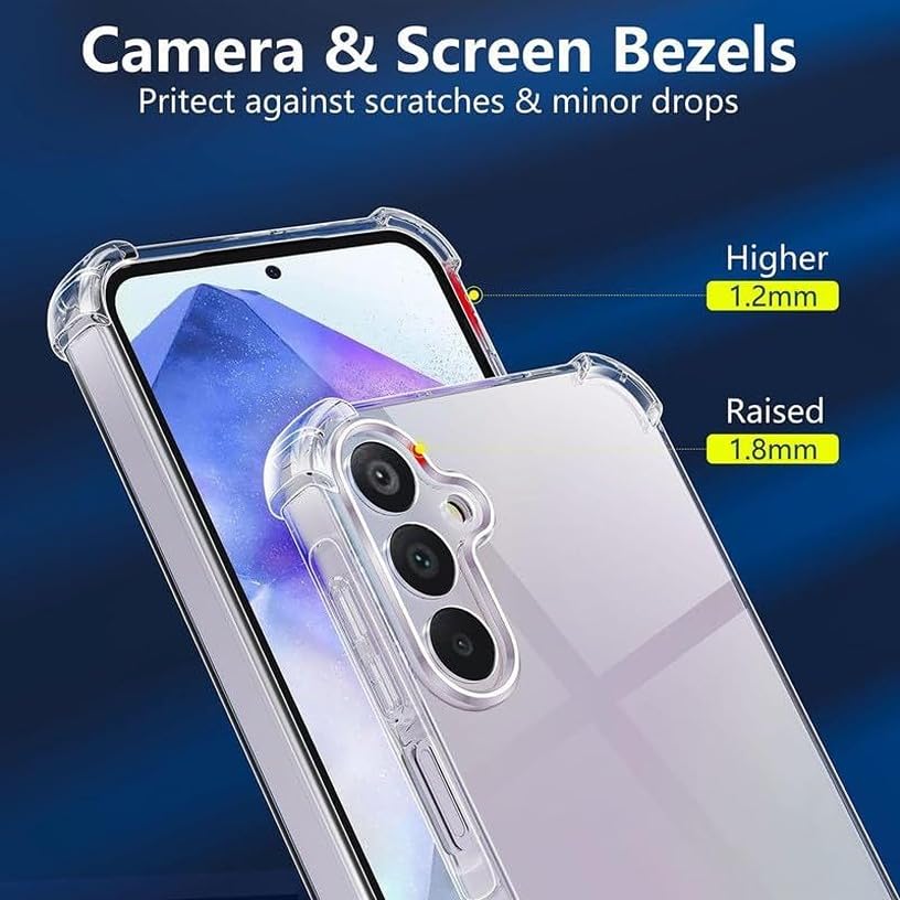 Image of BOXXO Flexible Back Cover for Samsung Galaxy A55 5G | Back Cover Transparent Clear Shockproof Case Four Corner Protection | Slim Protective Mobile Phone Cover for Samsung Galaxy A55 5G