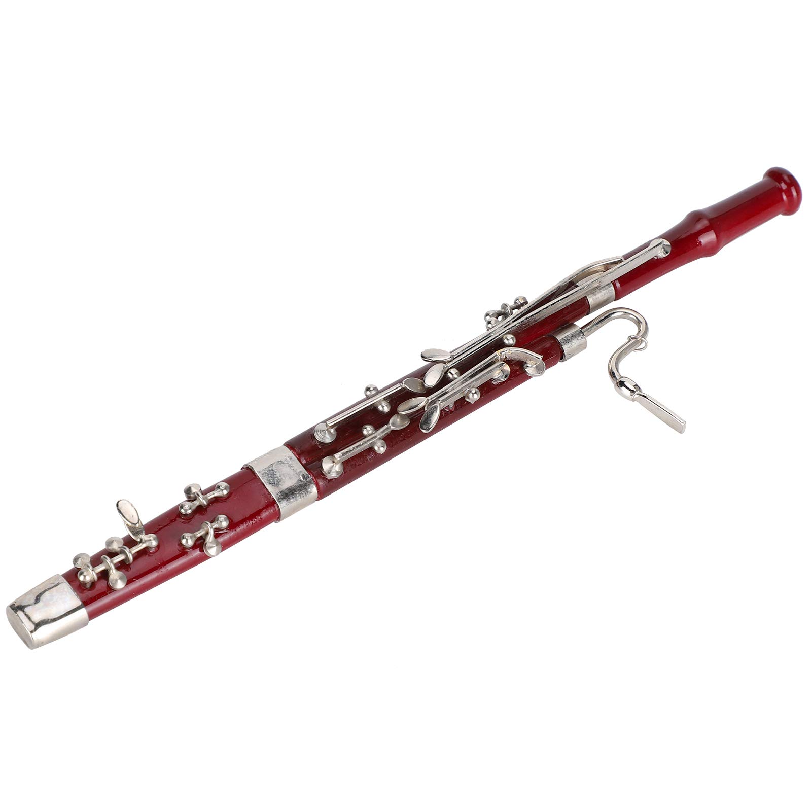 Qcwwy Fagott Ornamente, Burgund Fagott Ornament Dekoration Miniatur Dekoration Mini Musikinstrument Modell Handwerk 17cm