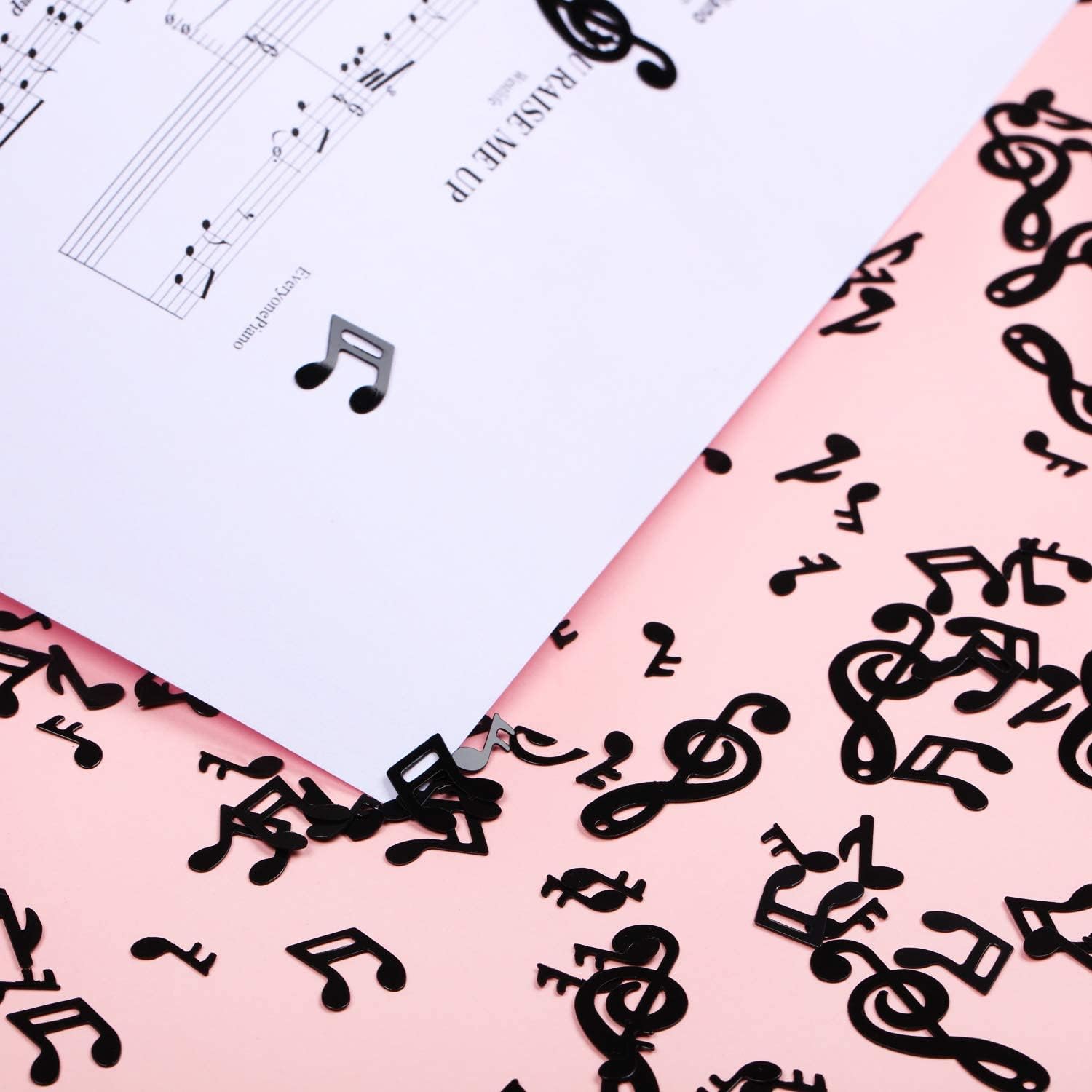 Music Confetti Music Note Cutouts Black Musical Confetti Notes for Music Party Recital Reception Baby Shower Wedding and Birthday Party Decoration (5000)