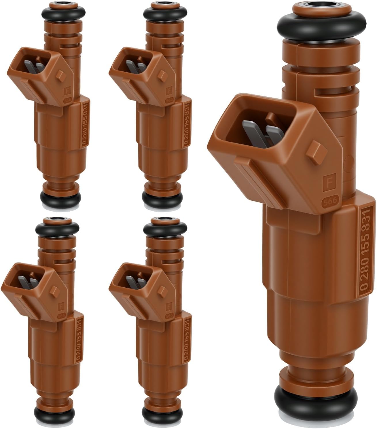 1996-2014 Fuel Injector Compatible for Volvo C70 97-05 S60 00-10 S70 97-00 S80 98-06 V70 96-07 XC70 97-07 XC90 02-14, 2.0L 2.4L 2.5L 2.8L 2.9L L5 L6 Turbo Engines, Replace 0280155831