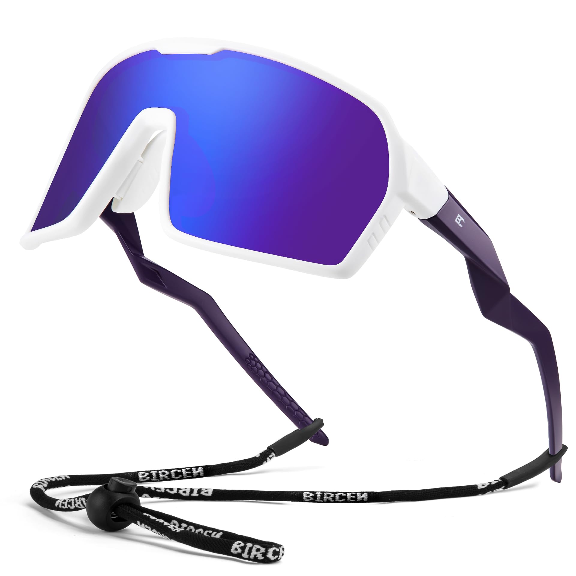 Bircenpro Sport Polarisiert Schnelle Brille: TR-90 Fahrradbrille Herren Damen UV400 Sportbrille Laufbrille für Fahrrad Ebike Laufen 25.7g