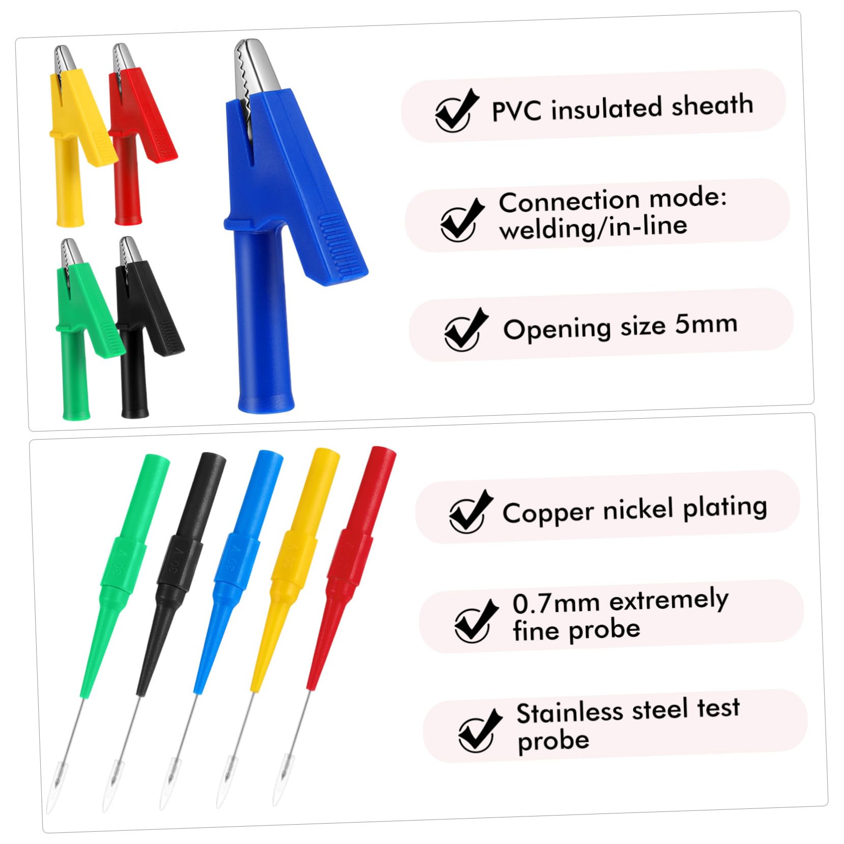 Kit Puntali per Multimetro con Test Probe Isolante Utensili per Test Elettrici e Misurazioni Professionali