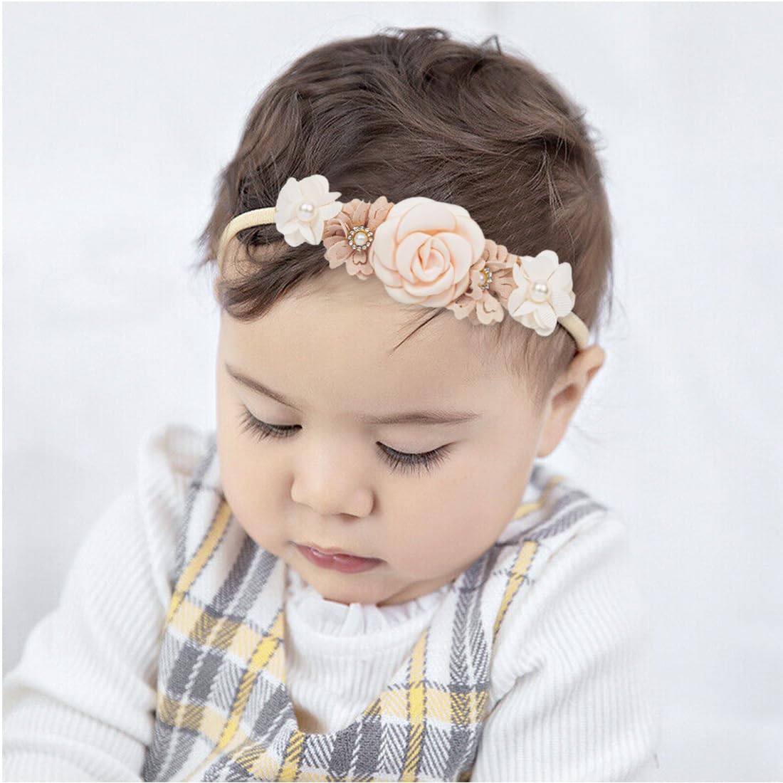 Nuova Fascia per Capelli con Fiori di Rosa, Fascia per Capelli per Bambini in Nylon, Alta Elasticà e Senza Cucure, Accessori per Capelli per Neonati | SHEIN ALIA
