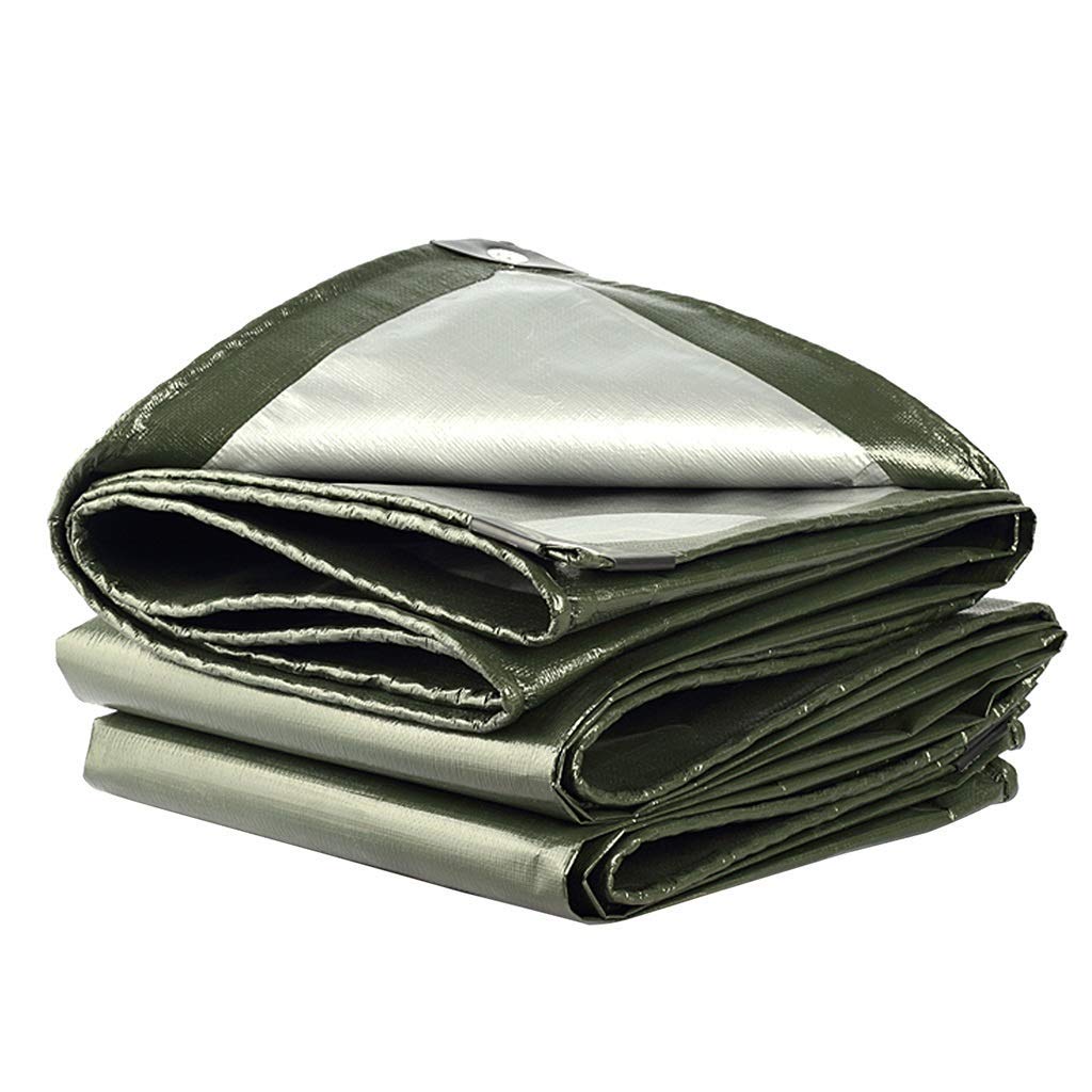RajoNN Lona Impermeable Resistente, Cubierta de Lona Verde para Tienda de campaña, Cubierta de Lona de poliéster con Refugio para Tienda de campaña, Lona para Acampar, Cubiertas para Lluvia al Aire