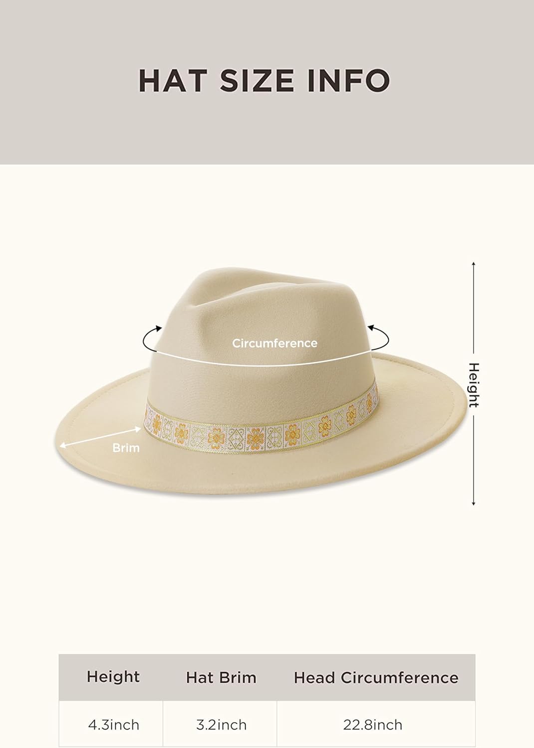 Wide Brim Boho Western Hat for Men - Felt Fedora Hat with Flat Brim with Belt, Western Cowboy Style Panama with Band - Image 5