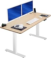 Vista 133 de VIVO DESK-KIT-1B7N-36 - Escritorio eléctrico de pie rústico de 71 x 36 pulgadas, ajuste de altura de memoria, serie 1B, marco negro con parte