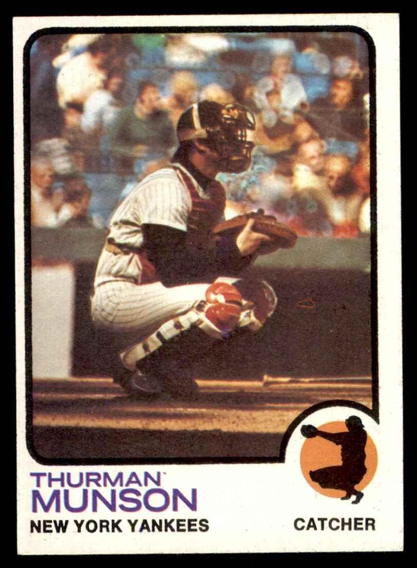 1973 Topps #142 Thurman Munson New York Yankees (Baseball Card) EX Yankees