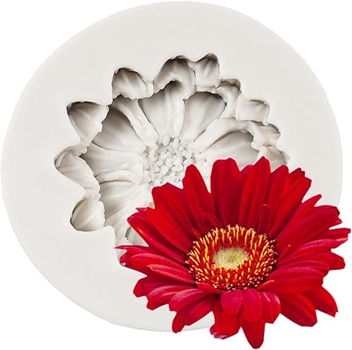 QDMOLDS Molde de silicona para fondant de margarita, crisantemo para decoración de pasteles de chocolate, decoración de cupcakes, pasta de goma de