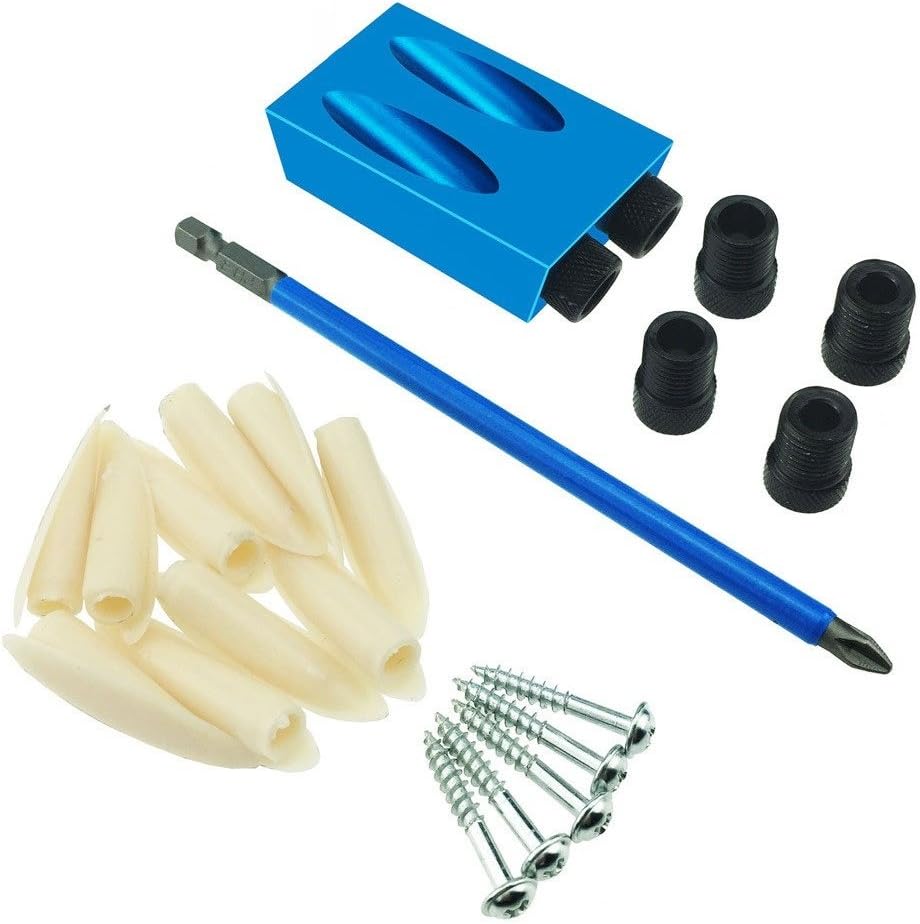 YOFE Mini Pocket Hole Jig Kit 6/8/10mm Drive Adapter Woodworking Angle Drilling Holes Guide Wood Tools PH2 Screwdriver HT1452