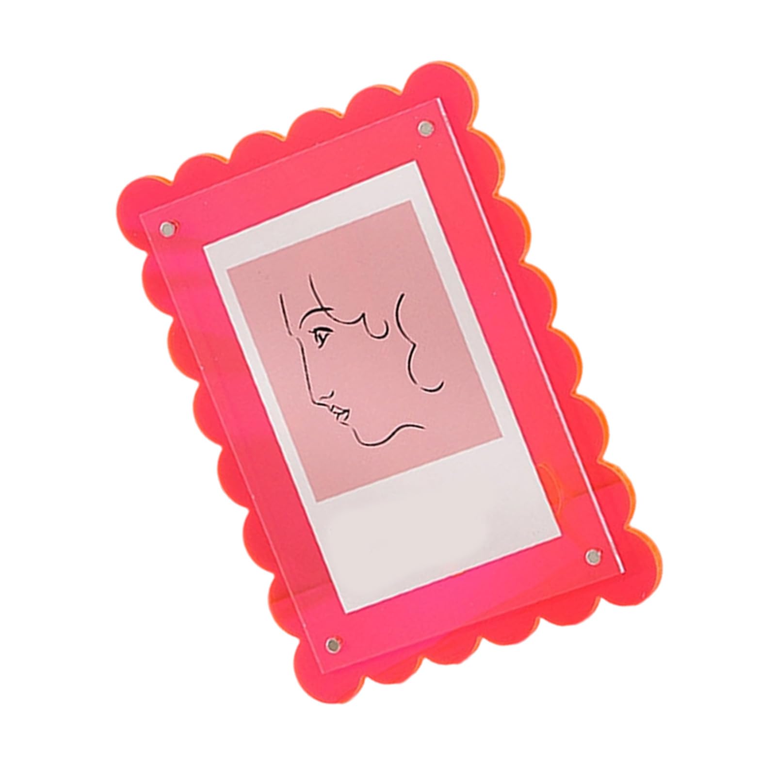 Tsophreniq 1Pc Clear Acrylic Picture Frames Lovely Waves Photo Frames Photo Display Holder, Collections for Home Offices Table Decors Desktop Decorations