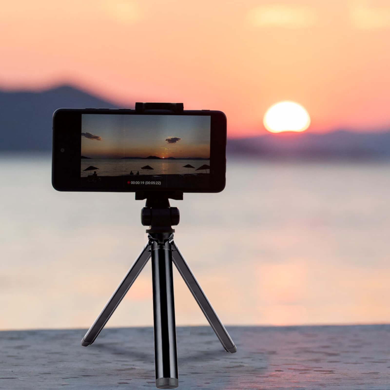 Smartfon Mini aluminiowy statyw do aparatu ze śrubą 1/4" statyw stołowy i podróżny stojak do Gopro Kamera internetowa Telefon Gimbal długi 18 cm czarny