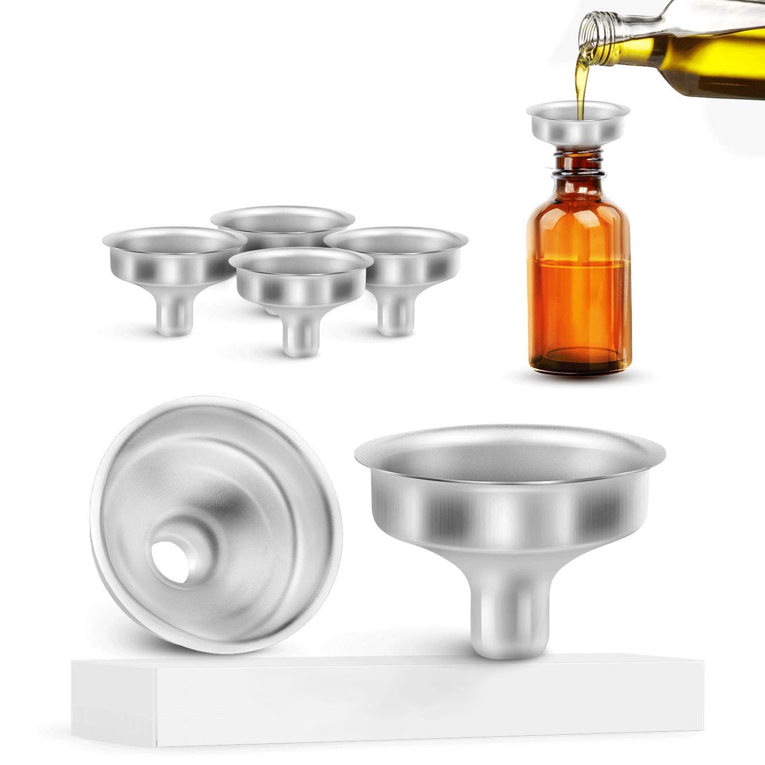 HUNCHA Small Stainless Steel Funnels, Mini Pipette for Filling Miniature Bottles, Containers, Atomizers, Perfume, Cooking Spices Liquid, Essential Oil Bottles, Amber Bottles Flasks, Silver, Pack of 2 (B0DC5DJ82Z) Amazon Price History, Amazon Price Tracker