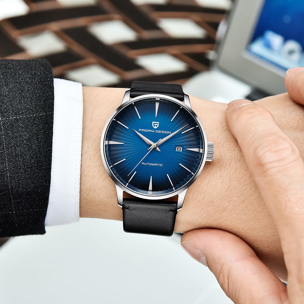 Pagani Design PD2770 Reloj Mecánico Automático de Moda para Hombre Acero Inoxidable Impermeable Correa de Cuero Relojes Deportivos de Negocios Sencillos