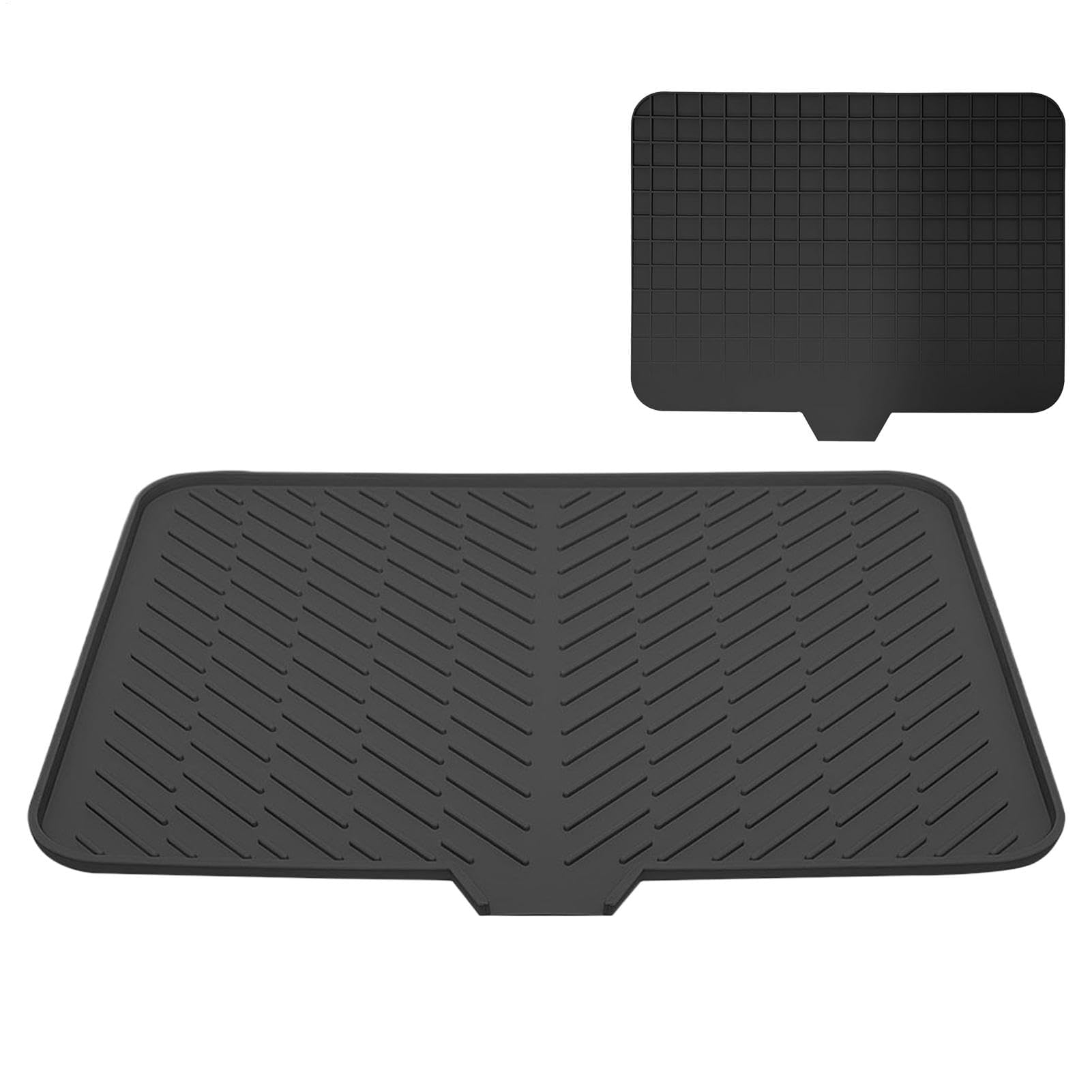 Abtropfmatte, große rutschfeste Küchentheke, stabile Silikon-Abtropfmatte mit Ablauflippe, vielseitiger Geschirrspüler-Organizer, 58 x 43 cm für den Heimgebrauch