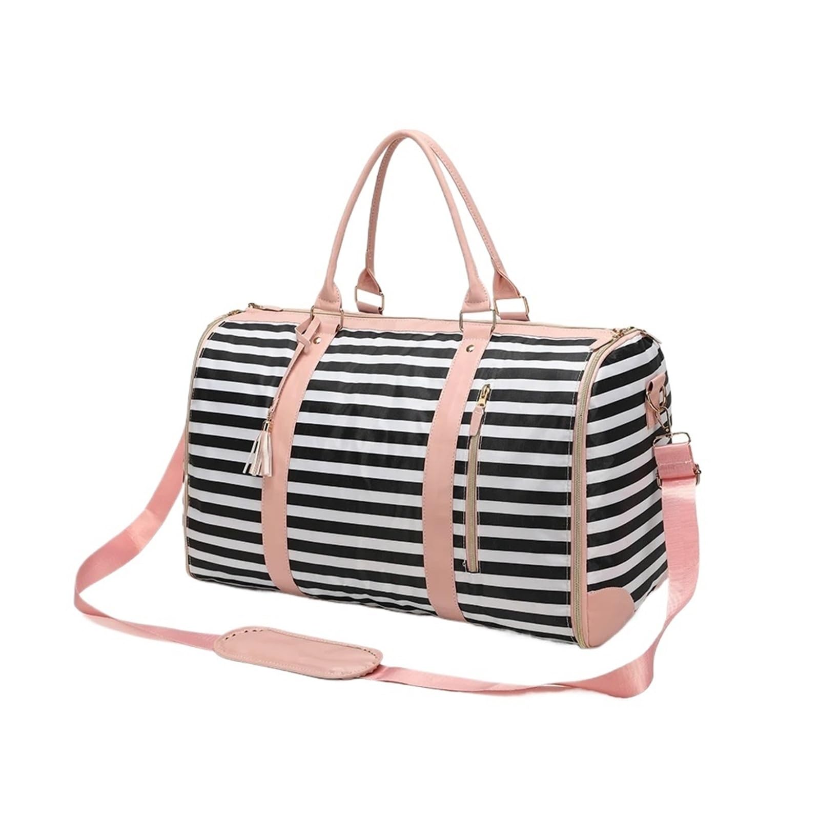 Borsa da palestra Borsa pieghevole for riporre abiti, capacità for donna, borsa da viaggio, sport, outdoor, multifunzione, organizer(Black stripes)