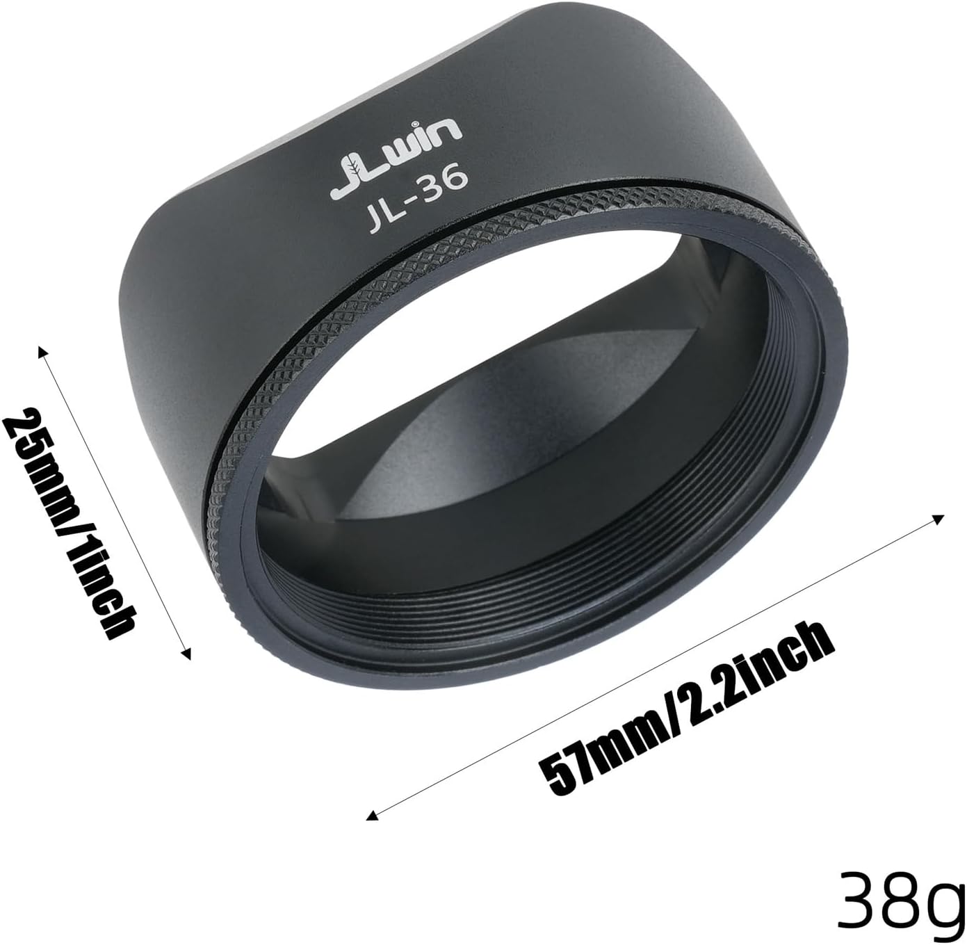FocusFoto Square Metal Lens Hood for Fujifilm Fuji X100VI, X100V, X100F, X100, X100S, X100T, X70 Camera - Lightweight Aluminum Alloy, Compatible with Original Lens Cap, Black JL-36B
