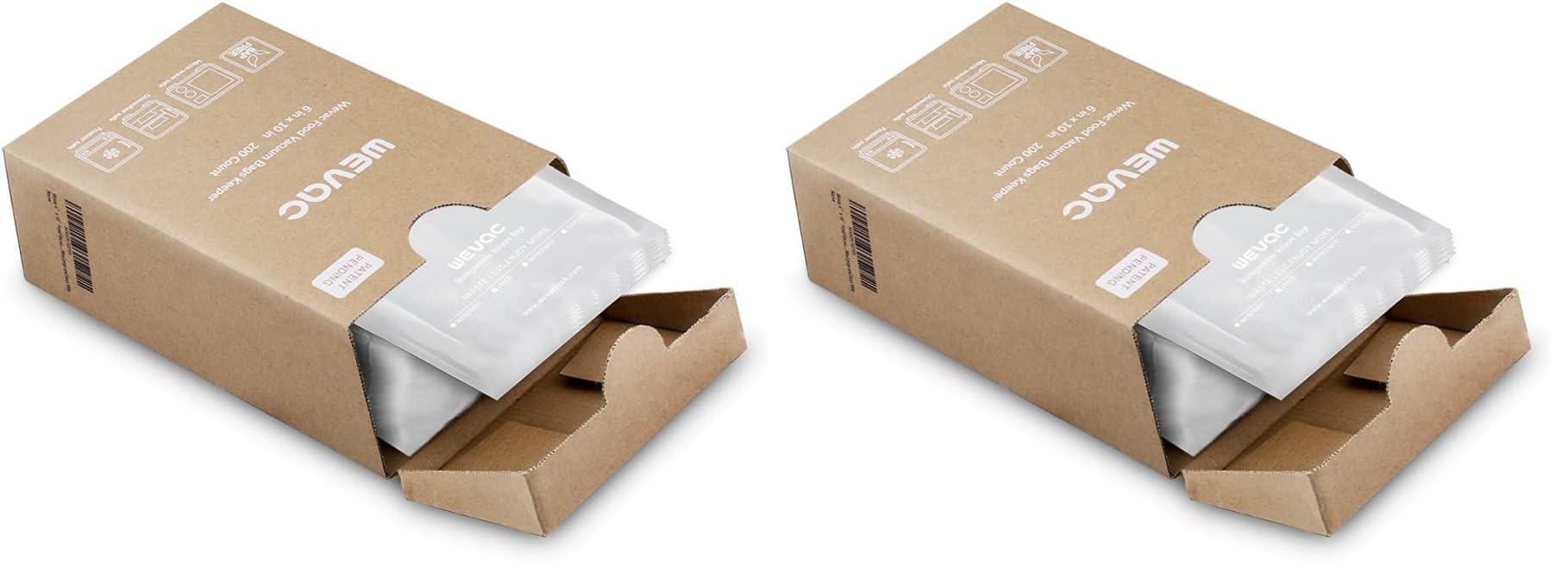 Wevac 6” x 10” 200 Count Food Vacuum Sealer Bags Keeper, PreCut Pint, Ideal for Food Saver, BPA Free, Commercial Grade, Great for storage, meal prep and Sous Vide (Pack of 2)