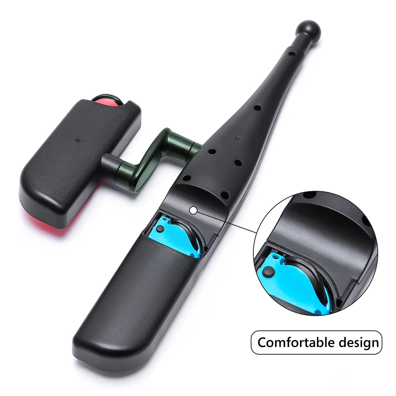 Geekria Caña de Pescar Compatible con Switch Joy-con Game Kit Compatible con Nintendo Switch/OLED Accesorios Bass Pro Shops - The Strike Championship Edition y Legendary Fishing Standard Edition