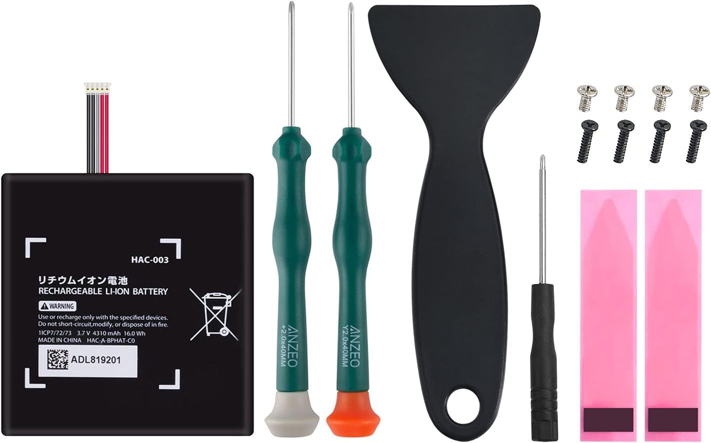 HAC-003 Battery Replacement Compatible with Nintendo Switch Console, 4310mAh Battery with Screwdriver Repair Tool Kit